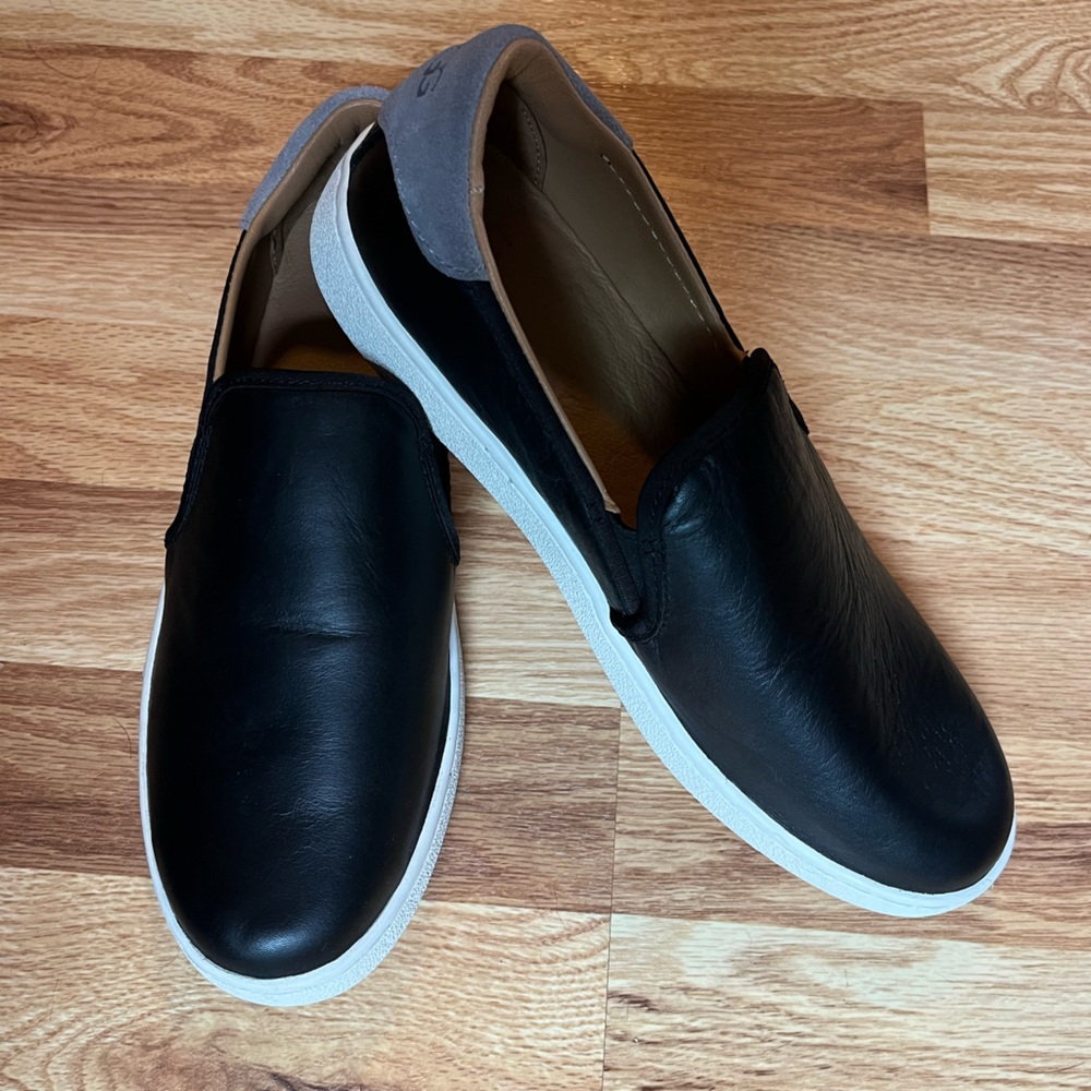 UGG Black Leather Slip On Loafers - Never worn
